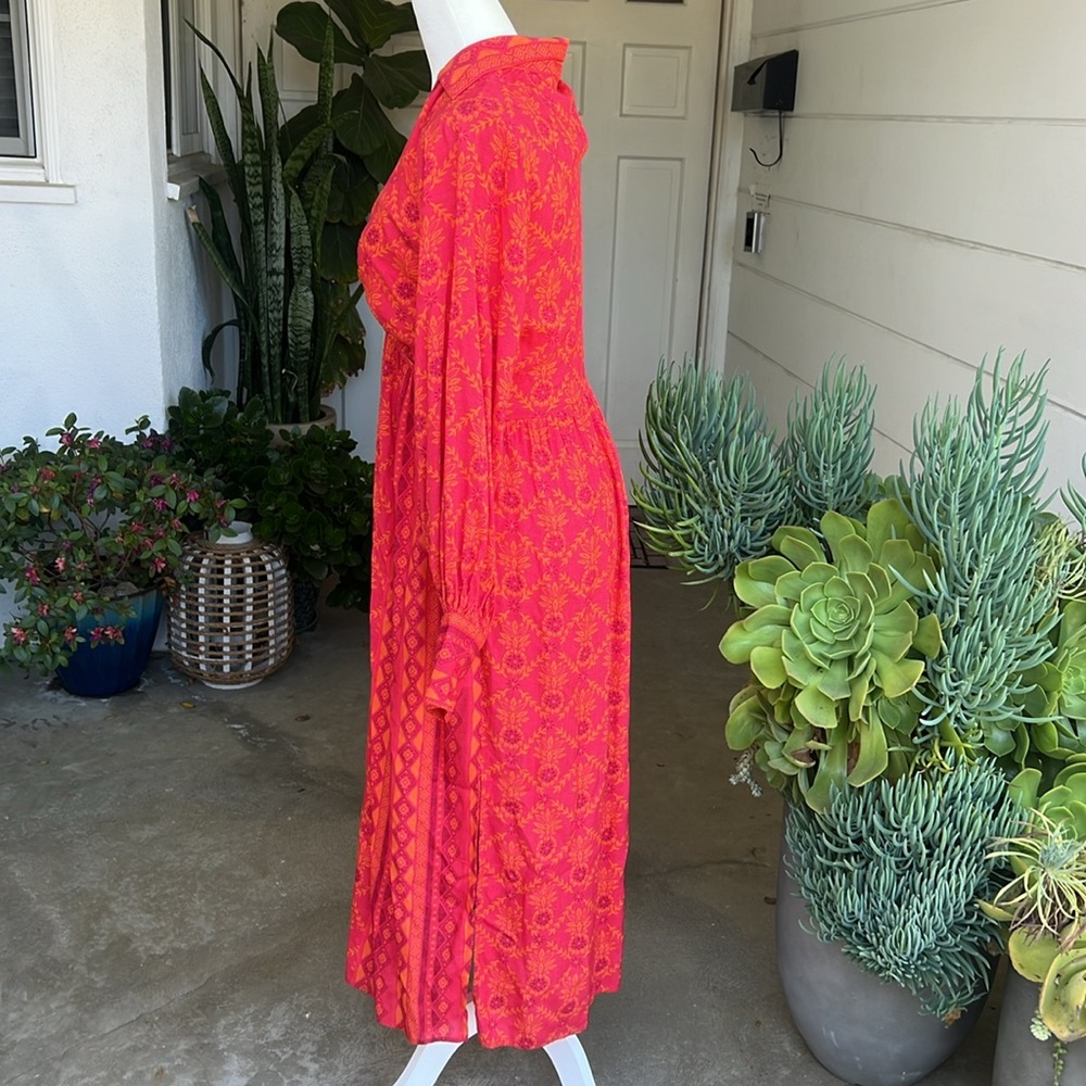 Farm Rio V Neck Tie Front Midi Dress - Picture 10 of 16